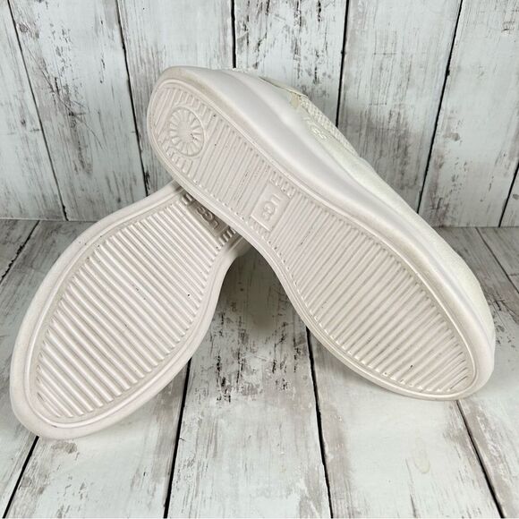 UGG Womens Libu Lite White Fashion Platform Leather Mesh Sneaker Size 9.5 - Picture 11 of 11